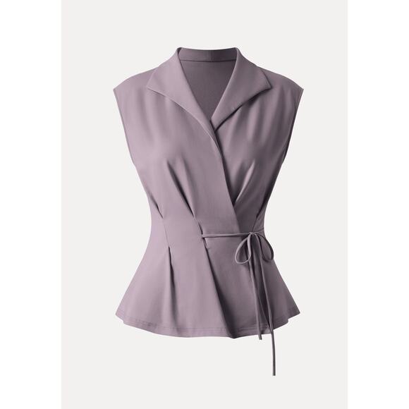 OGL Ponte-De-Roma Surplice Sleeveless Top – Size Large – Taro Purple NWT - Picture 3 of 9